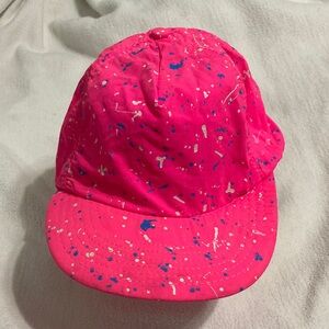 Vintage hi viz Vibrant Pink Splatter Paint Cap skater y2k 90s